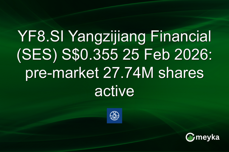 YF8.SI Yangzijiang Financial (SES) S$0.355 25 Feb 2026: pre-market 27.74M shares active