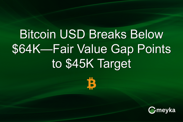 Bitcoin USD Breaks Below $64K—Fair Value Gap Points to $45K Target
