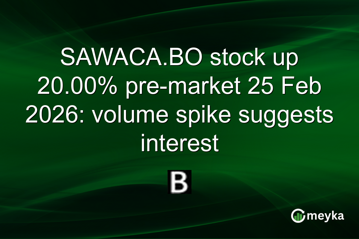 SAWACA.BO stock up 20.00% pre-market 25 Feb 2026: volume spike suggests interest