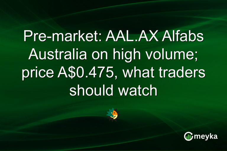 Pre-market: AAL.AX Alfabs Australia on high volume; price A$0.475, what traders should watch