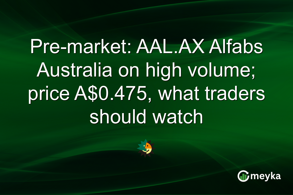 Pre-market: AAL.AX Alfabs Australia on high volume; price A$0.475, what traders should watch