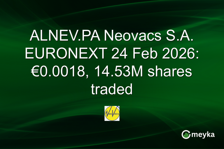 ALNEV.PA Neovacs S.A. EURONEXT 24 Feb 2026: €0.0018, 14.53M shares traded