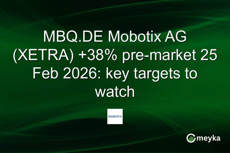 MBQ.DE Mobotix AG (XETRA) +38% pre-market 25 Feb 2026: key targets to watch