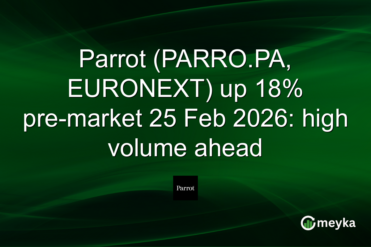 Parrot (PARRO.PA, EURONEXT) up 18% pre-market 25 Feb 2026: high volume ahead