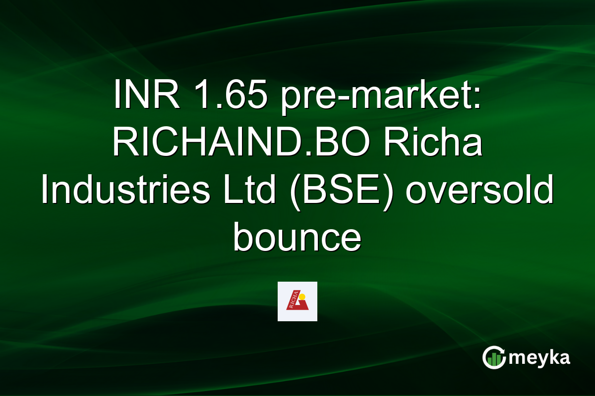 INR 1.65 pre-market: RICHAIND.BO Richa Industries Ltd (BSE) oversold bounce