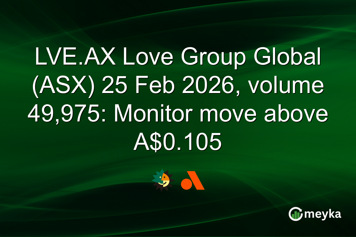 LVE.AX Love Group Global (ASX) 25 Feb 2026, volume 49,975: Monitor move above A$0.105