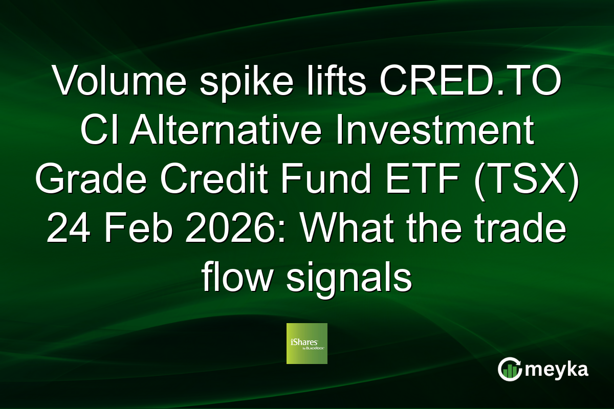 Volume spike lifts CRED.TO CI Alternative Investment Grade Credit Fund ETF (TSX) 24 Feb 2026: What the trade flow signals