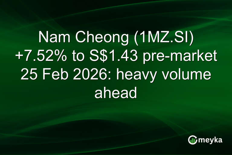 Nam Cheong (1MZ.SI) +7.52% to S$1.43 pre-market 25 Feb 2026: heavy volume ahead