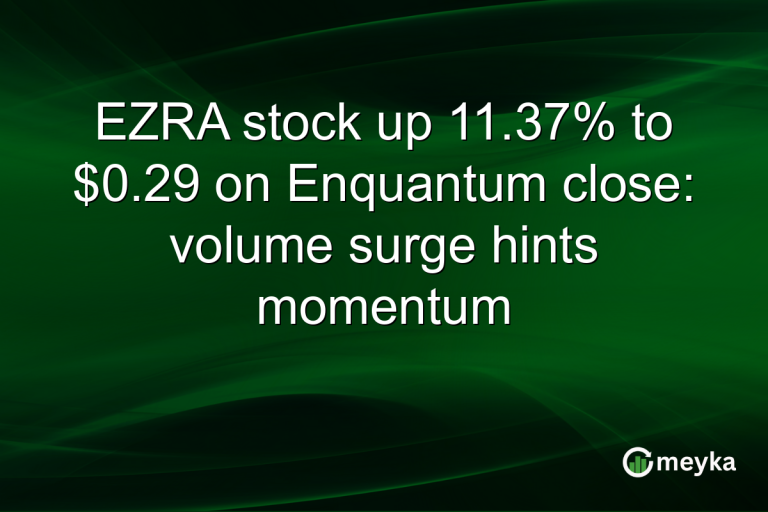 EZRA stock up 11.37% to $0.29 on Enquantum close: volume surge hints momentum