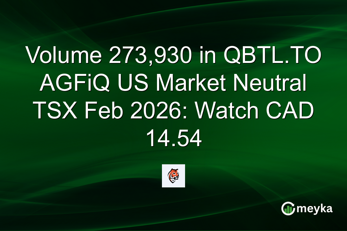 Volume 273,930 in QBTL.TO AGFiQ US Market Neutral TSX Feb 2026: Watch CAD 14.54
