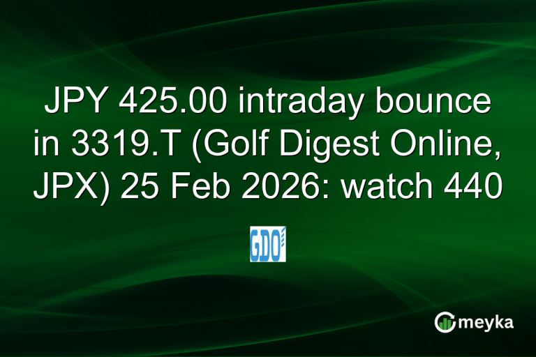 JPY 425.00 intraday bounce in 3319.T (Golf Digest Online, JPX) 25 Feb 2026: watch 440