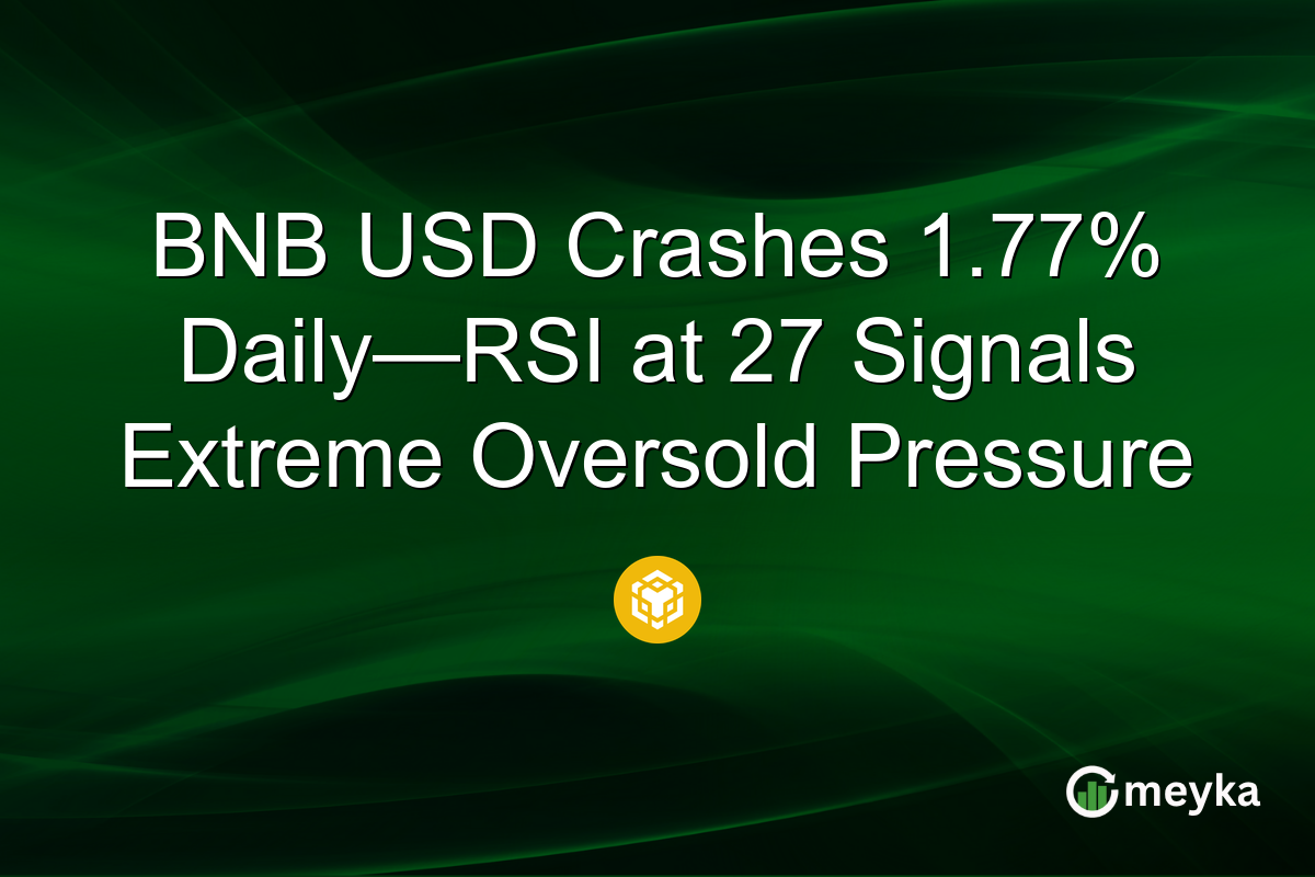 BNB USD Crashes 1.77% Daily—RSI at 27 Signals Extreme Oversold Pressure