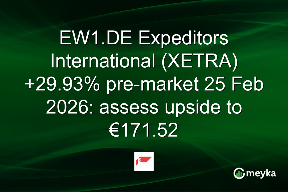 EW1.DE Expeditors International (XETRA) +29.93% pre-market 25 Feb 2026: assess upside to €171.52