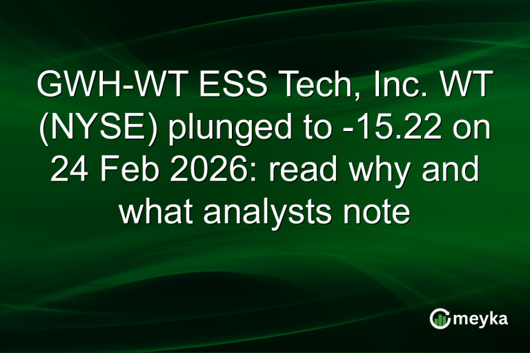 GWH-WT ESS Tech, Inc. WT (NYSE) plunged to -15.22 on 24 Feb 2026: read why and what analysts note
