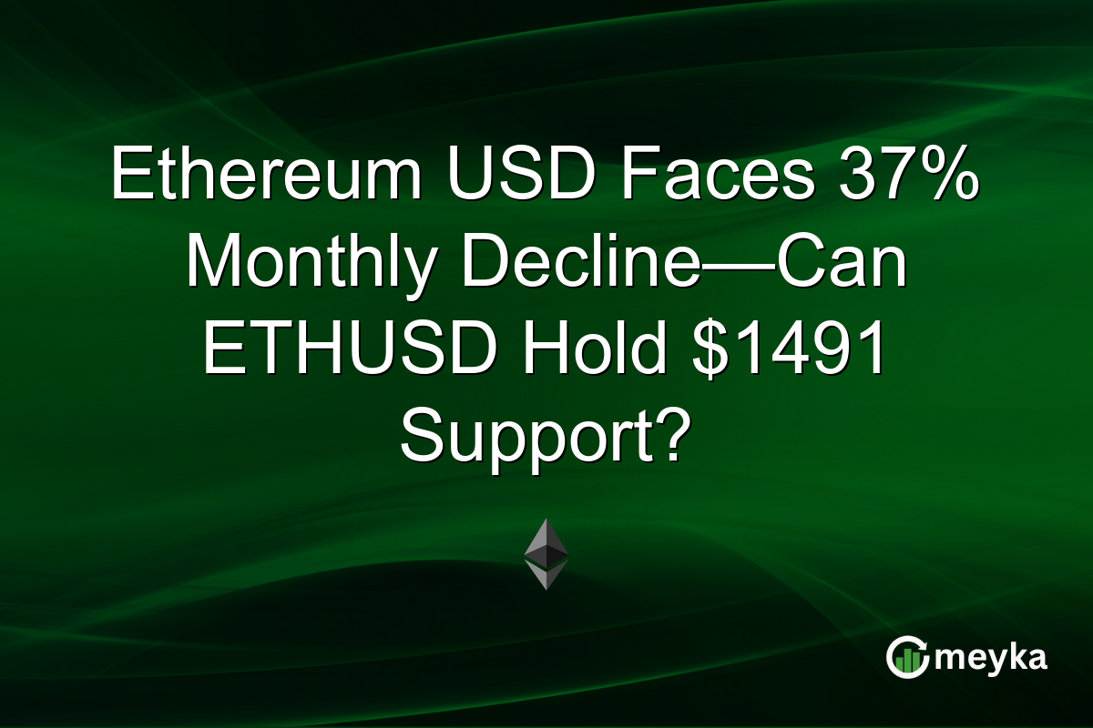 Ethereum USD Faces 37% Monthly Decline—Can ETHUSD Hold $1491 Support?