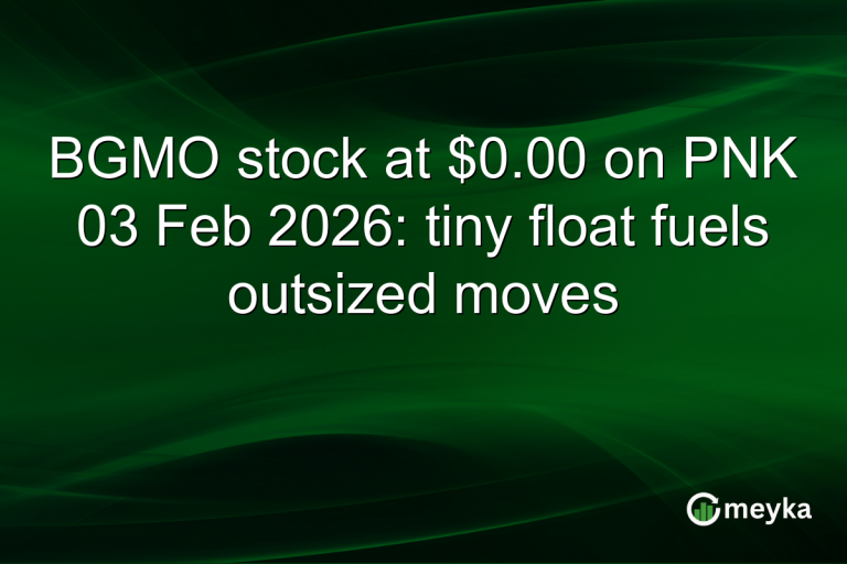 BGMO stock at $0.00 on PNK 03 Feb 2026: tiny float fuels outsized moves