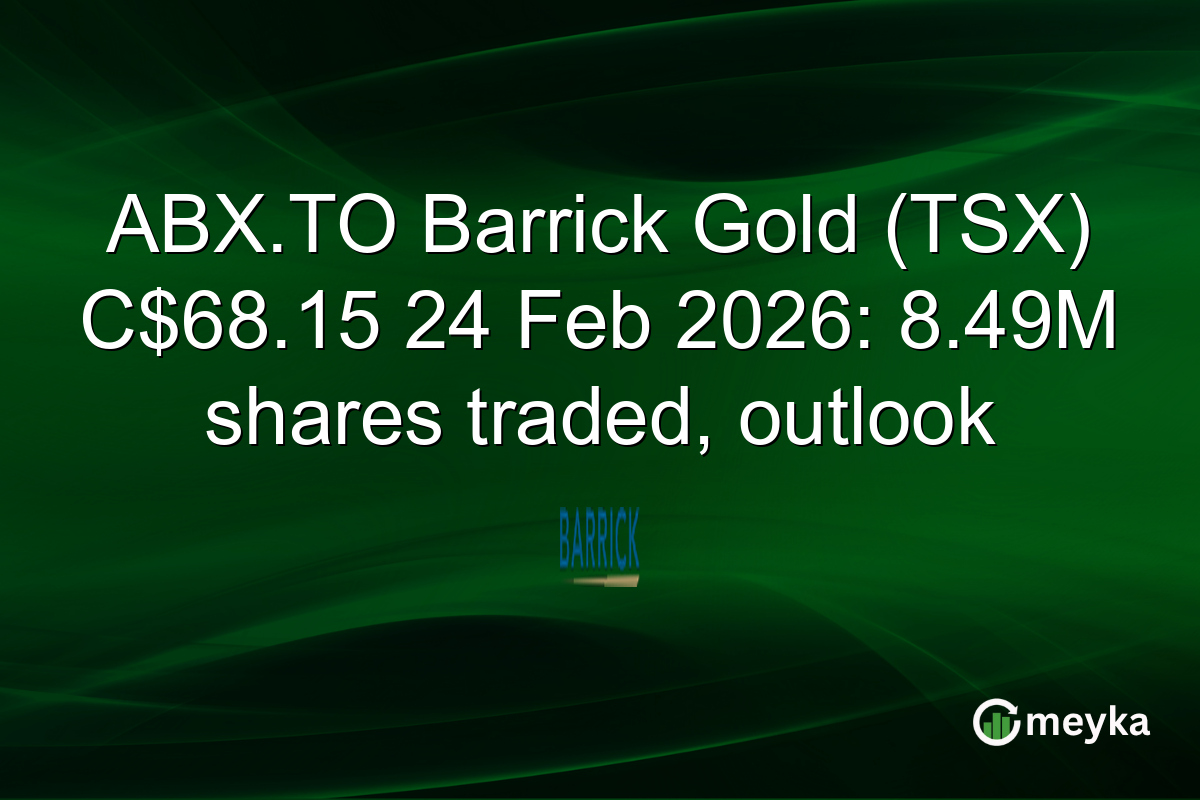 ABX.TO Barrick Gold (TSX) C$68.15 24 Feb 2026: 8.49M shares traded, outlook