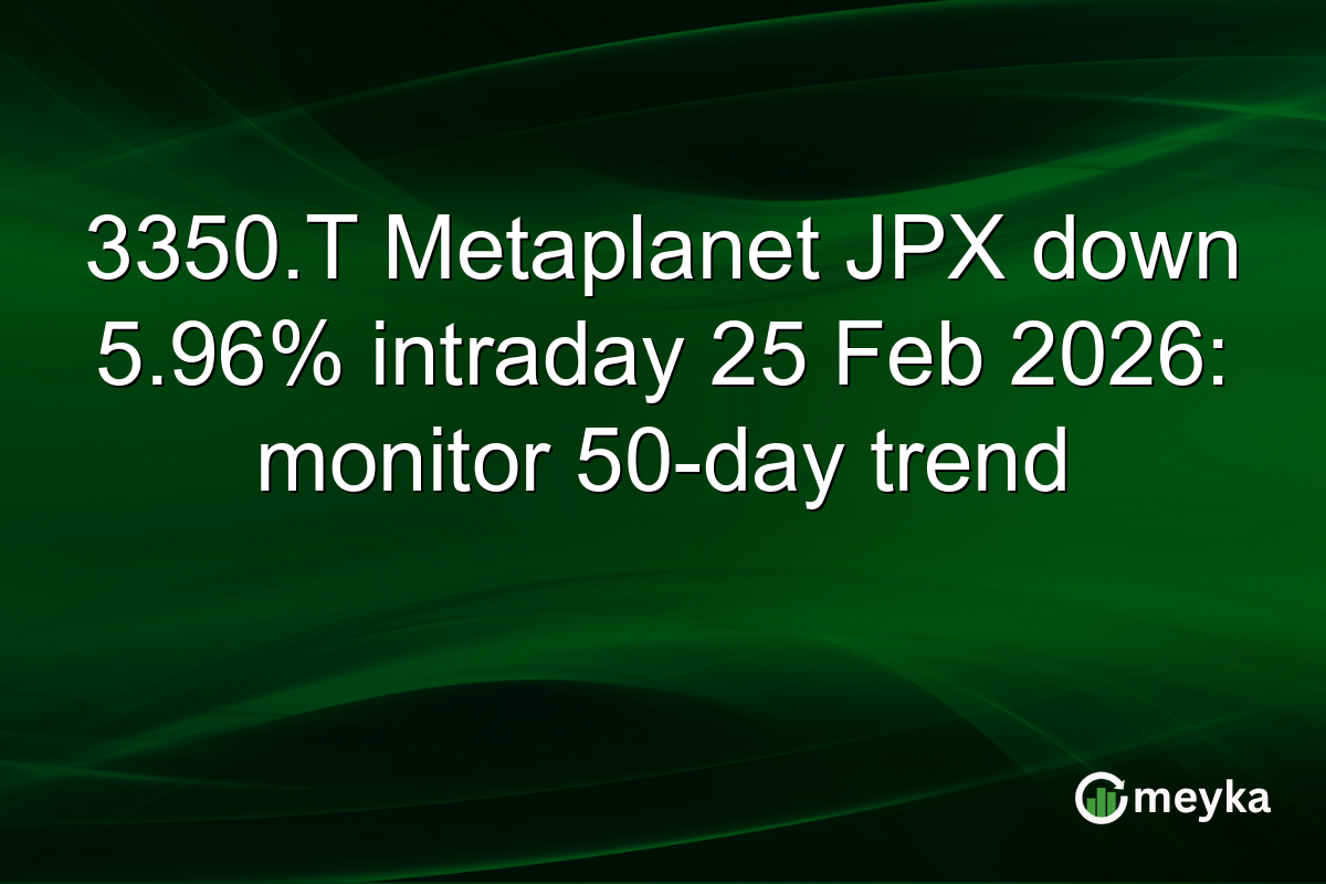 3350.T Metaplanet JPX down 5.96% intraday 25 Feb 2026: monitor 50-day trend