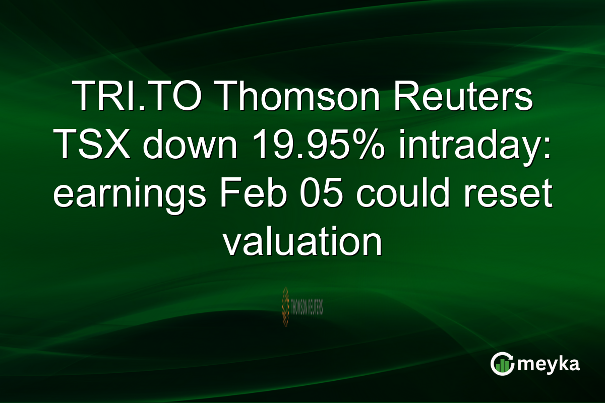 TRI.TO Thomson Reuters TSX down 19.95% intraday: earnings Feb 05 could reset valuation