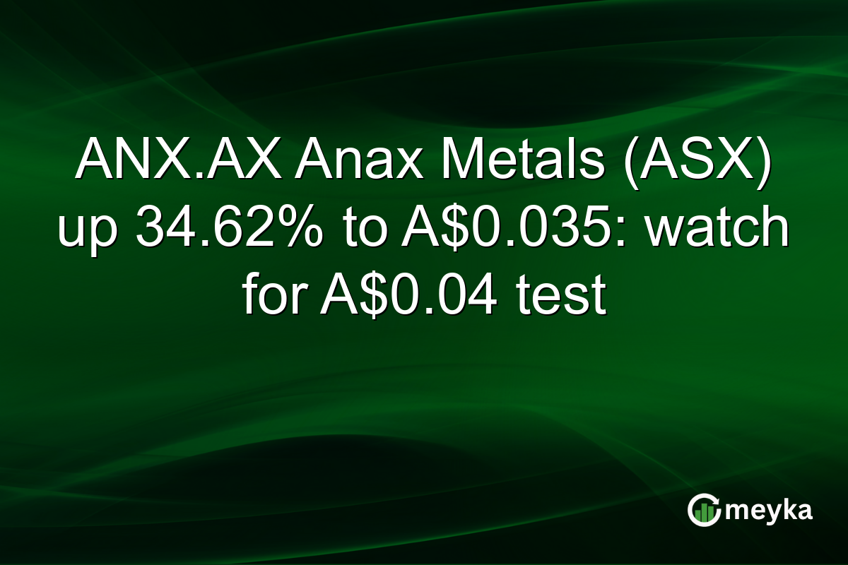 ANX.AX Anax Metals (ASX) up 34.62% to A$0.035: watch for A$0.04 test