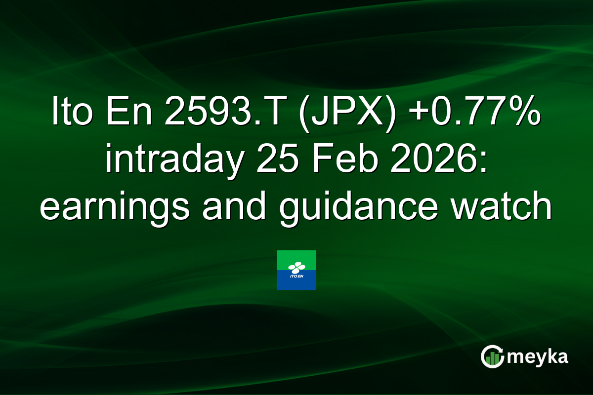 Ito En 2593.T (JPX) +0.77% intraday 25 Feb 2026: earnings and guidance watch