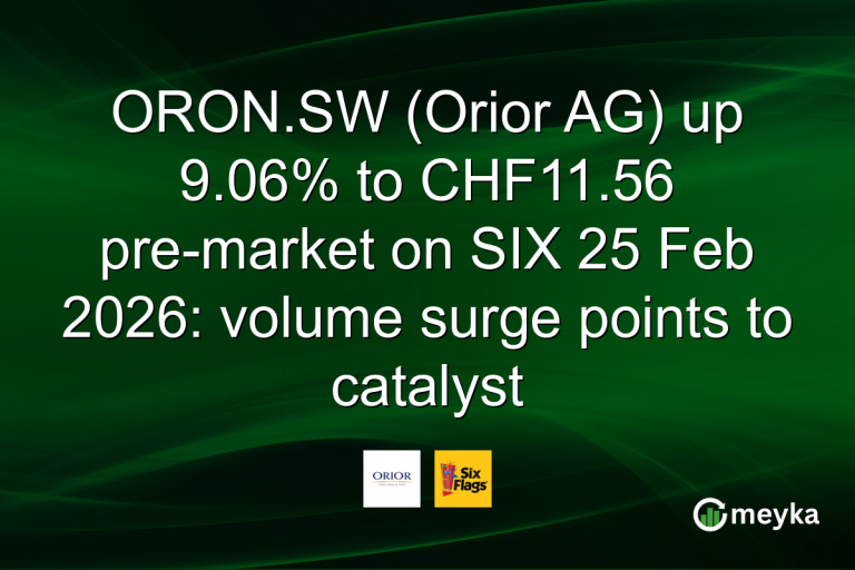 ORON.SW (Orior AG) up 9.06% to CHF11.56 pre-market on SIX 25 Feb 2026: volume surge points to catalyst