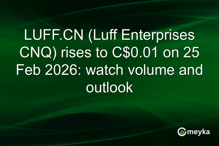 LUFF.CN (Luff Enterprises CNQ) rises to C$0.01 on 25 Feb 2026: watch volume and outlook
