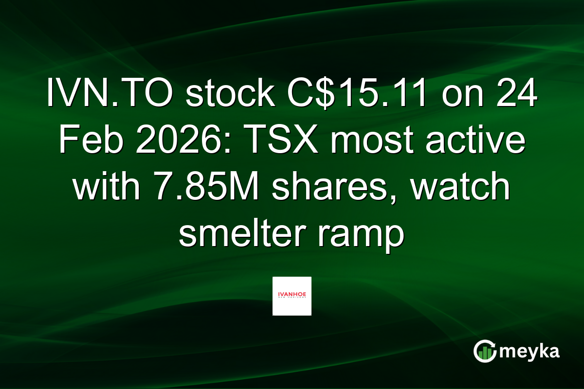 IVN.TO stock C$15.11 on 24 Feb 2026: TSX most active with 7.85M shares, watch smelter ramp