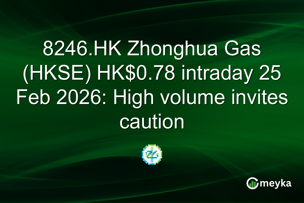 8246.HK Zhonghua Gas (HKSE) HK$0.78 intraday 25 Feb 2026: High volume invites caution