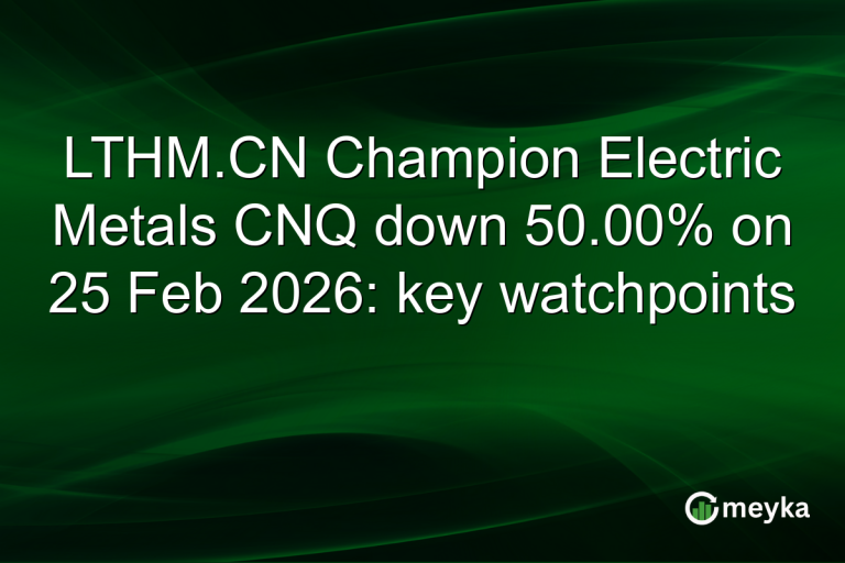 LTHM.CN Champion Electric Metals CNQ down 50.00% on 25 Feb 2026: key watchpoints