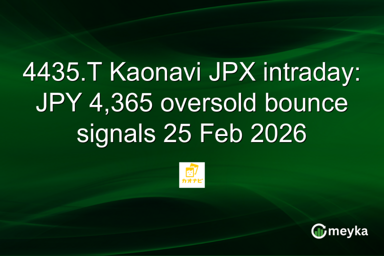 4435.T Kaonavi JPX intraday: JPY 4,365 oversold bounce signals 25 Feb 2026