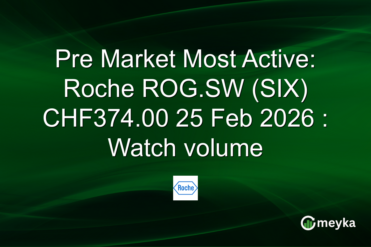 Pre Market Most Active: Roche ROG.SW (SIX) CHF374.00 25 Feb 2026 : Watch volume