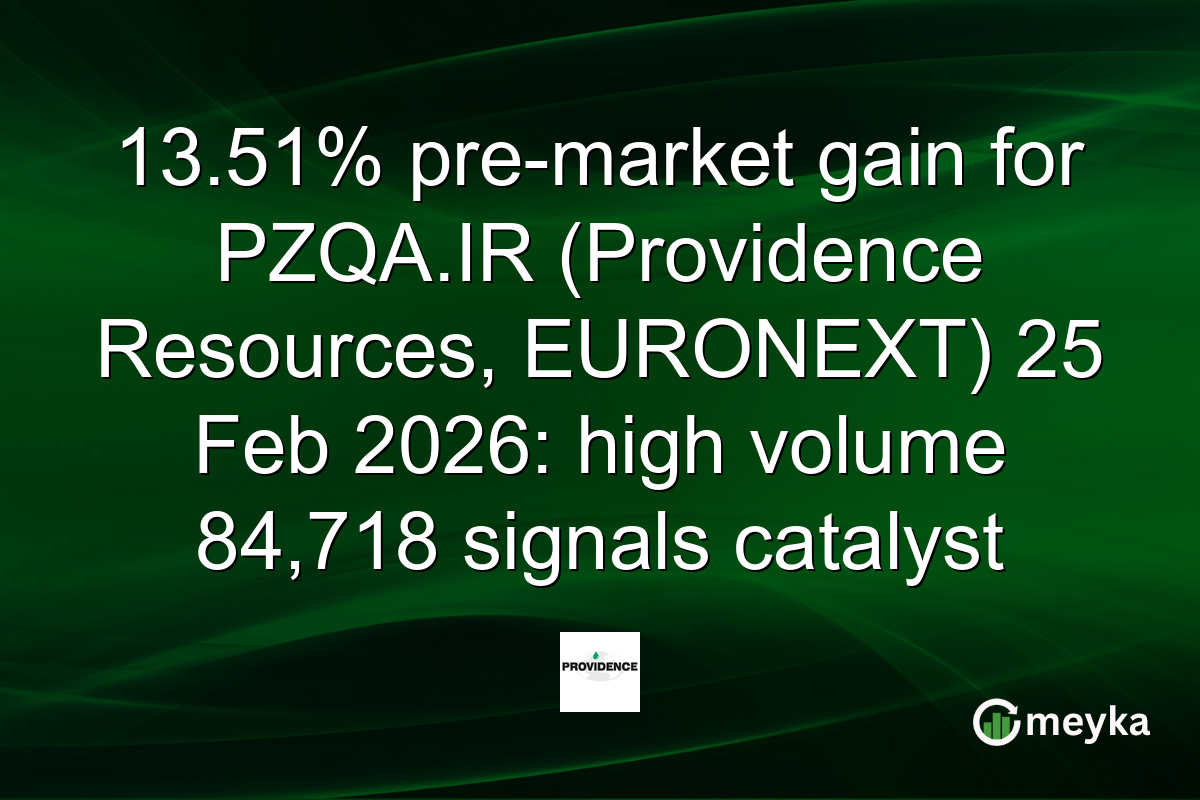 13.51% pre-market gain for PZQA.IR (Providence Resources, EURONEXT) 25 Feb 2026: high volume 84,718 signals catalyst