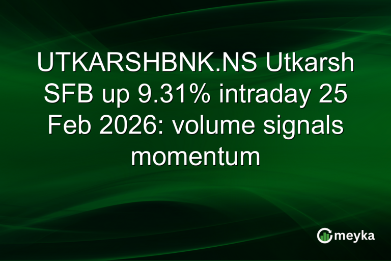 UTKARSHBNK.NS Utkarsh SFB up 9.31% intraday 25 Feb 2026: volume signals momentum