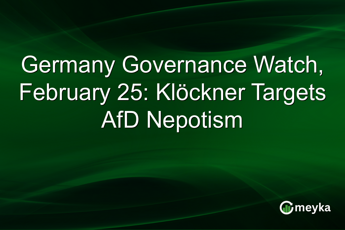 Germany Governance Watch, February 25: Klöckner Targets AfD Nepotism