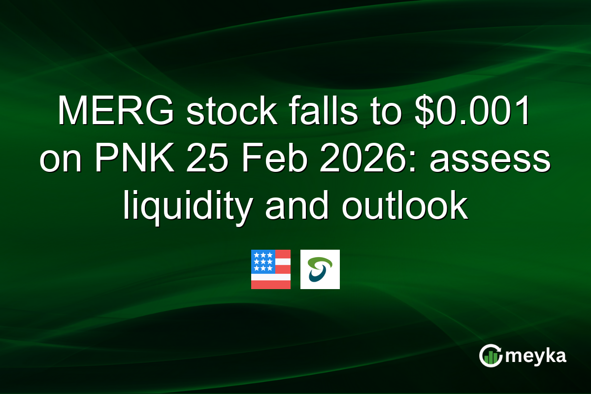 MERG stock falls to $0.001 on PNK 25 Feb 2026: assess liquidity and outlook