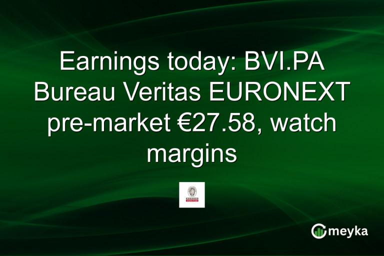 Earnings today: BVI.PA Bureau Veritas EURONEXT pre-market €27.58, watch margins