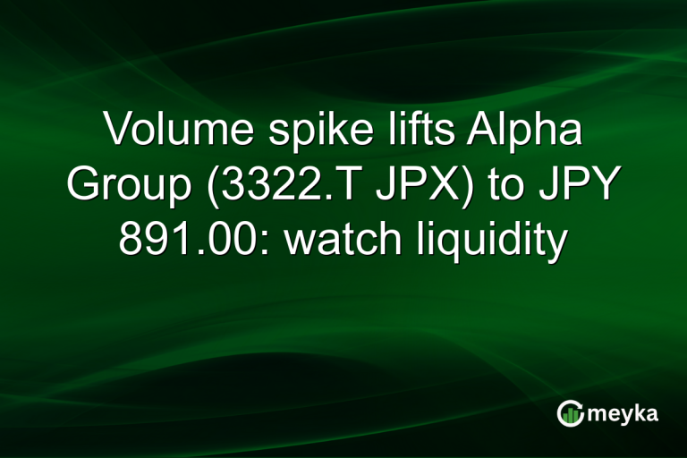 Volume spike lifts Alpha Group (3322.T JPX) to JPY 891.00: watch liquidity