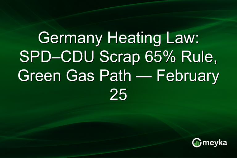 Germany Heating Law: SPD–CDU Scrap 65% Rule, Green Gas Path — February 25