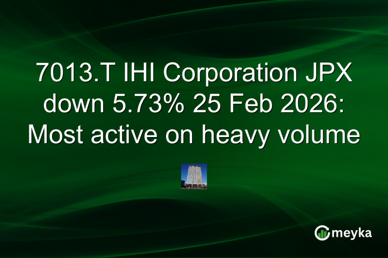 7013.T IHI Corporation JPX down 5.73% 25 Feb 2026: Most active on heavy volume