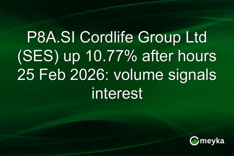 P8A.SI Cordlife Group Ltd (SES) up 10.77% after hours 25 Feb 2026: volume signals interest