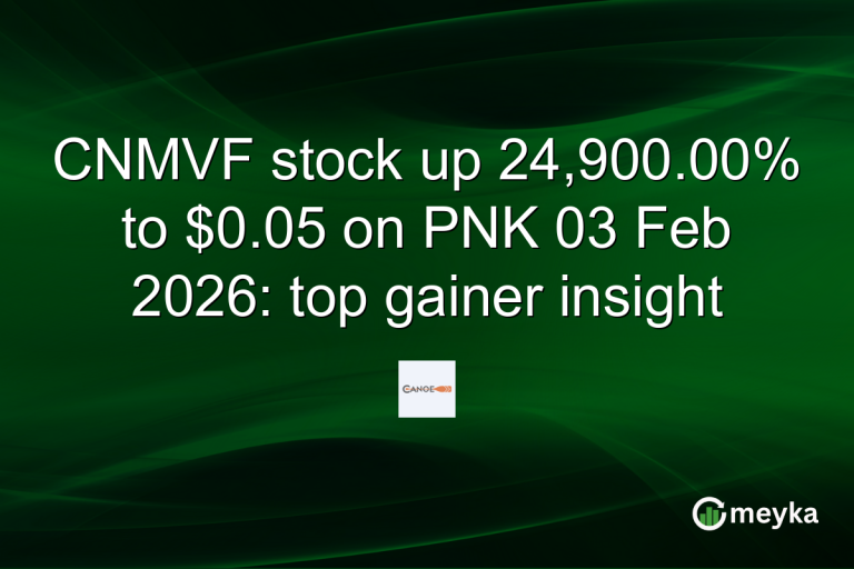 CNMVF stock up 24,900.00% to $0.05 on PNK 03 Feb 2026: top gainer insight
