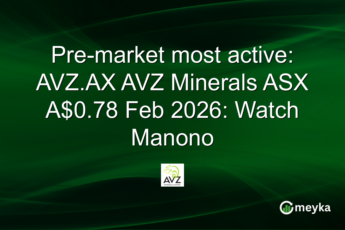 Pre-market most active: AVZ.AX AVZ Minerals ASX A$0.78 Feb 2026: Watch Manono