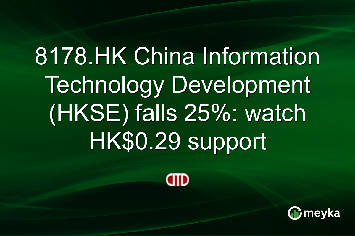 8178.HK China Information Technology Development (HKSE) falls 25%: watch HK$0.29 support