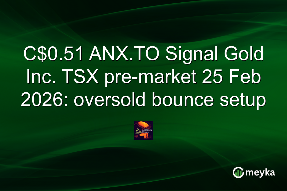 C$0.51 ANX.TO Signal Gold Inc. TSX pre-market 25 Feb 2026: oversold bounce setup
