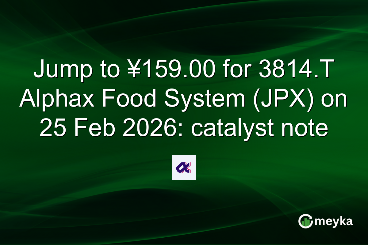 Jump to ¥159.00 for 3814.T Alphax Food System (JPX) on 25 Feb 2026: catalyst note