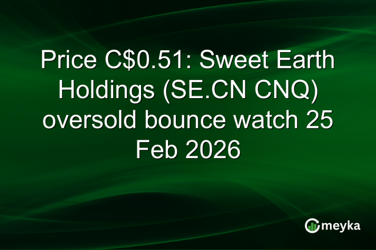 Price C$0.51: Sweet Earth Holdings (SE.CN CNQ) oversold bounce watch 25 Feb 2026
