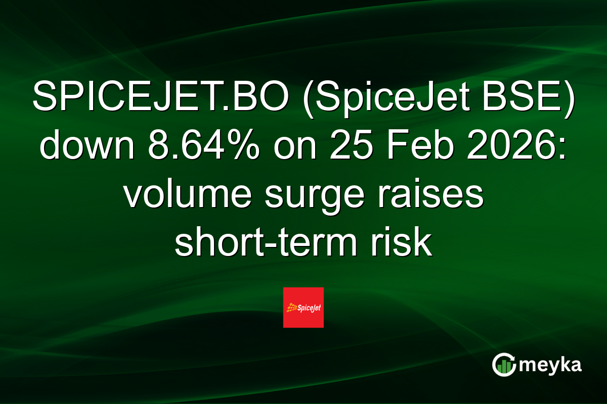 SPICEJET.BO (SpiceJet BSE) down 8.64% on 25 Feb 2026: volume surge raises short-term risk