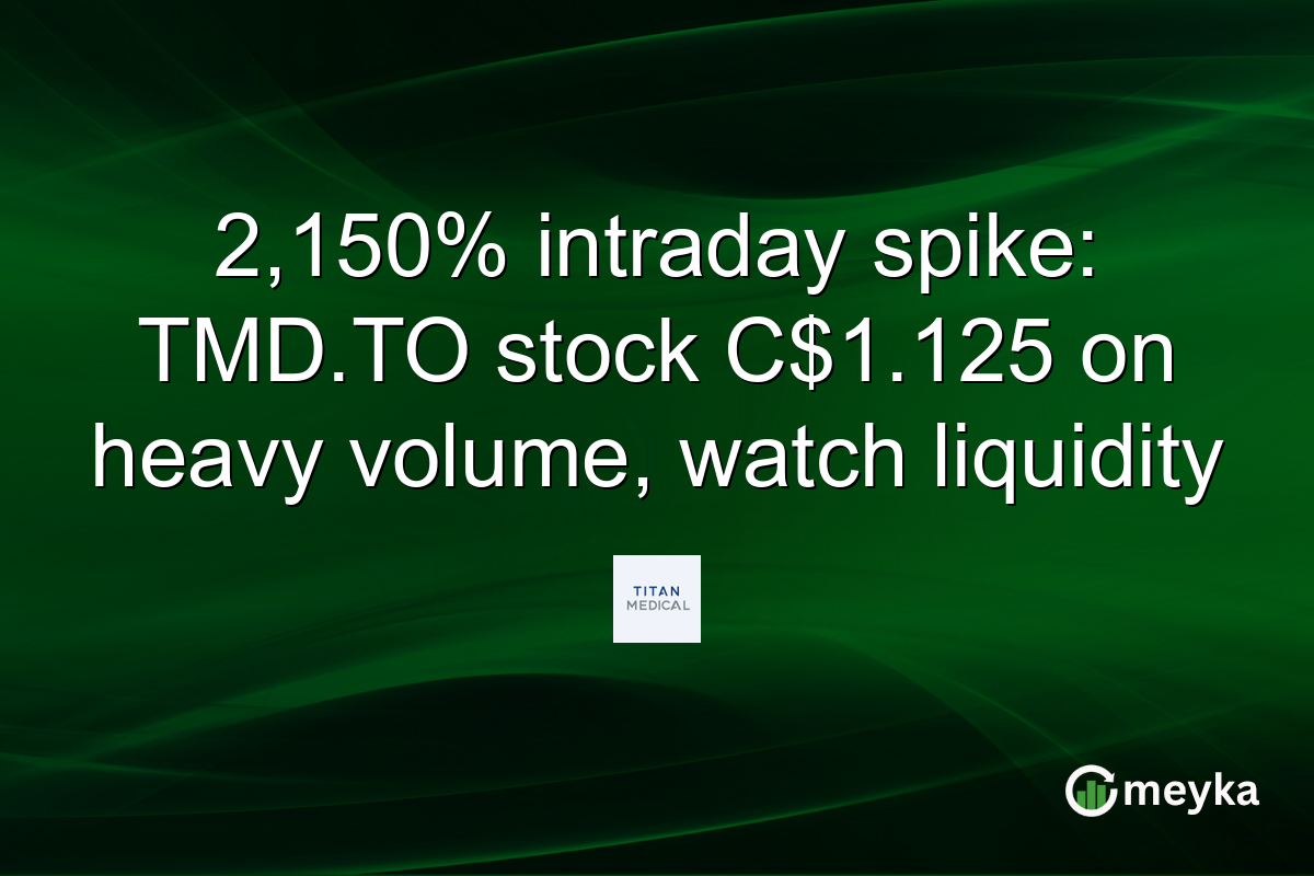 2,150% intraday spike: TMD.TO stock C$1.125 on heavy volume, watch liquidity