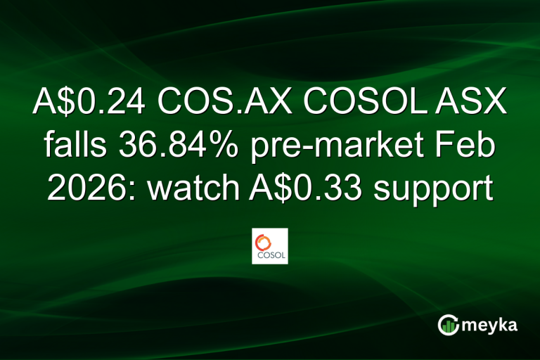 A$0.24 COS.AX COSOL ASX falls 36.84% pre-market Feb 2026: watch A$0.33 support
